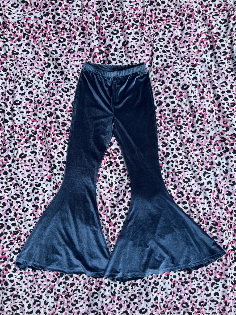 Widow Blue Velvet Flare Pants
